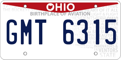 OH license plate GMT6315