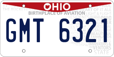 OH license plate GMT6321