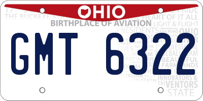 OH license plate GMT6322
