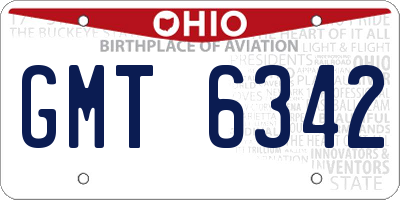 OH license plate GMT6342