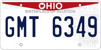 OH license plate GMT6349