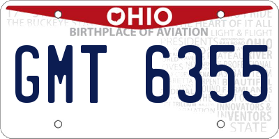 OH license plate GMT6355