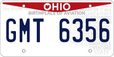 OH license plate GMT6356