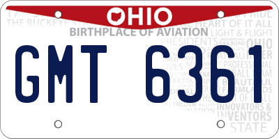 OH license plate GMT6361