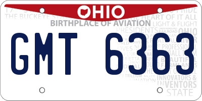 OH license plate GMT6363