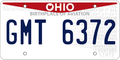 OH license plate GMT6372