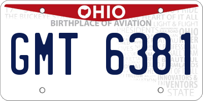 OH license plate GMT6381