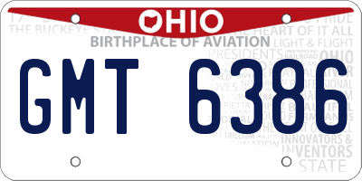 OH license plate GMT6386