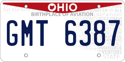 OH license plate GMT6387