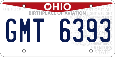 OH license plate GMT6393