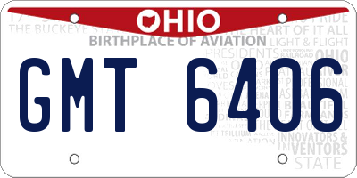 OH license plate GMT6406