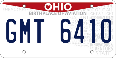 OH license plate GMT6410