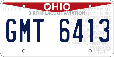 OH license plate GMT6413