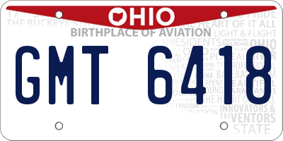 OH license plate GMT6418