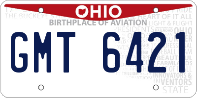 OH license plate GMT6421