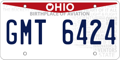 OH license plate GMT6424