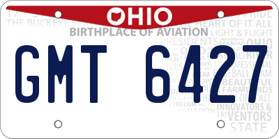 OH license plate GMT6427