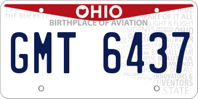 OH license plate GMT6437