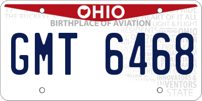 OH license plate GMT6468