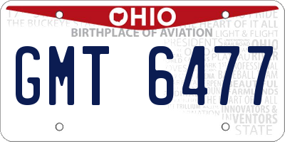 OH license plate GMT6477
