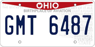 OH license plate GMT6487
