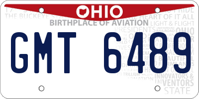OH license plate GMT6489
