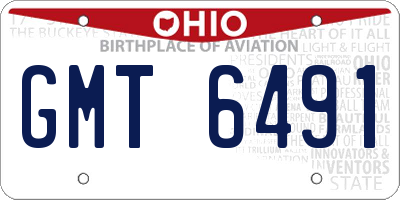 OH license plate GMT6491