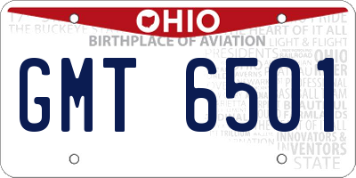 OH license plate GMT6501