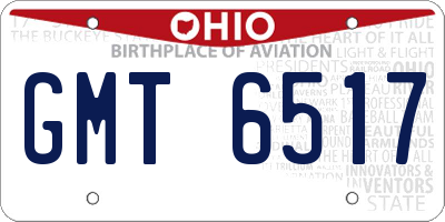 OH license plate GMT6517
