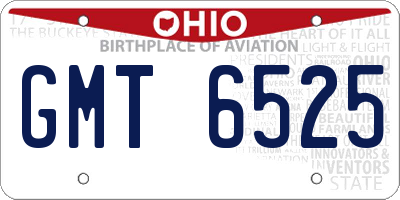 OH license plate GMT6525