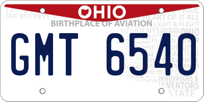 OH license plate GMT6540