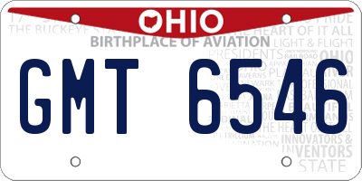 OH license plate GMT6546