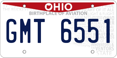 OH license plate GMT6551