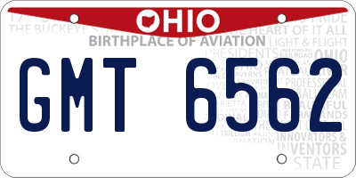 OH license plate GMT6562