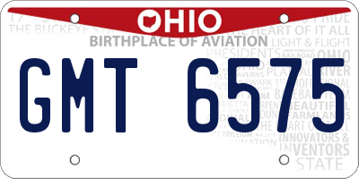 OH license plate GMT6575