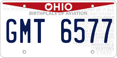 OH license plate GMT6577