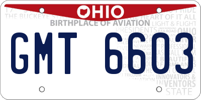OH license plate GMT6603