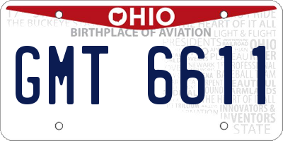 OH license plate GMT6611