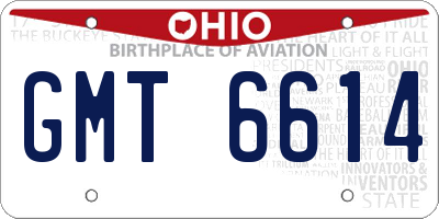 OH license plate GMT6614