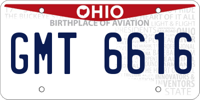 OH license plate GMT6616