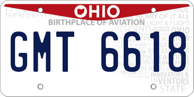 OH license plate GMT6618