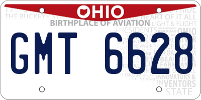 OH license plate GMT6628
