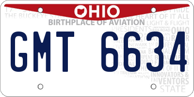 OH license plate GMT6634