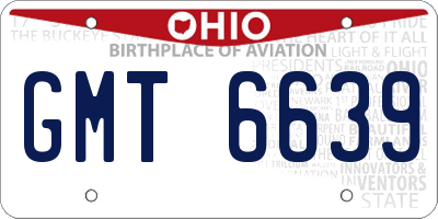 OH license plate GMT6639