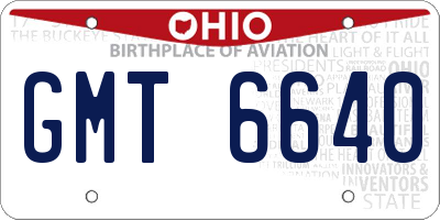 OH license plate GMT6640