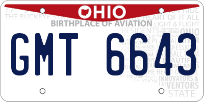 OH license plate GMT6643