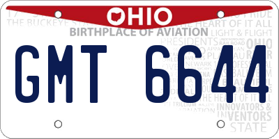 OH license plate GMT6644
