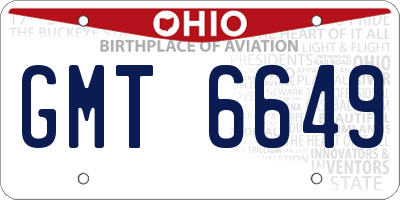 OH license plate GMT6649