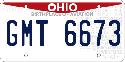OH license plate GMT6673
