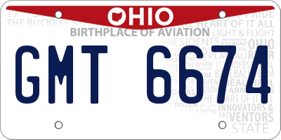 OH license plate GMT6674